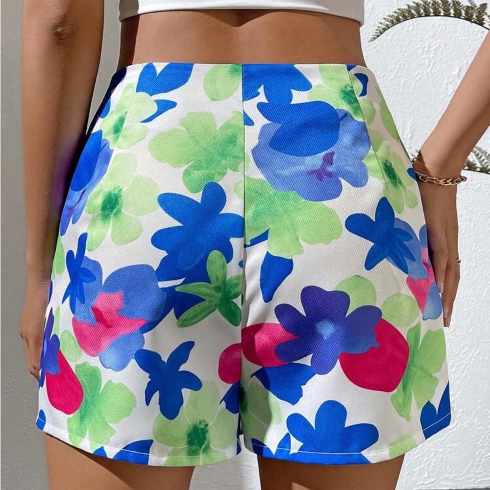 Floral Print Wrap Front Skort - Picture 4 of 4